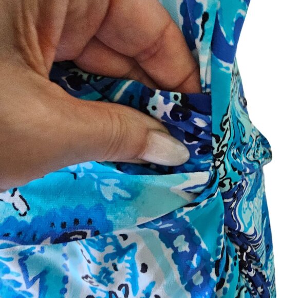 NWT Lauren by Ralph Lauren Blue Floral Dress size 14W - Picture 6 of 14